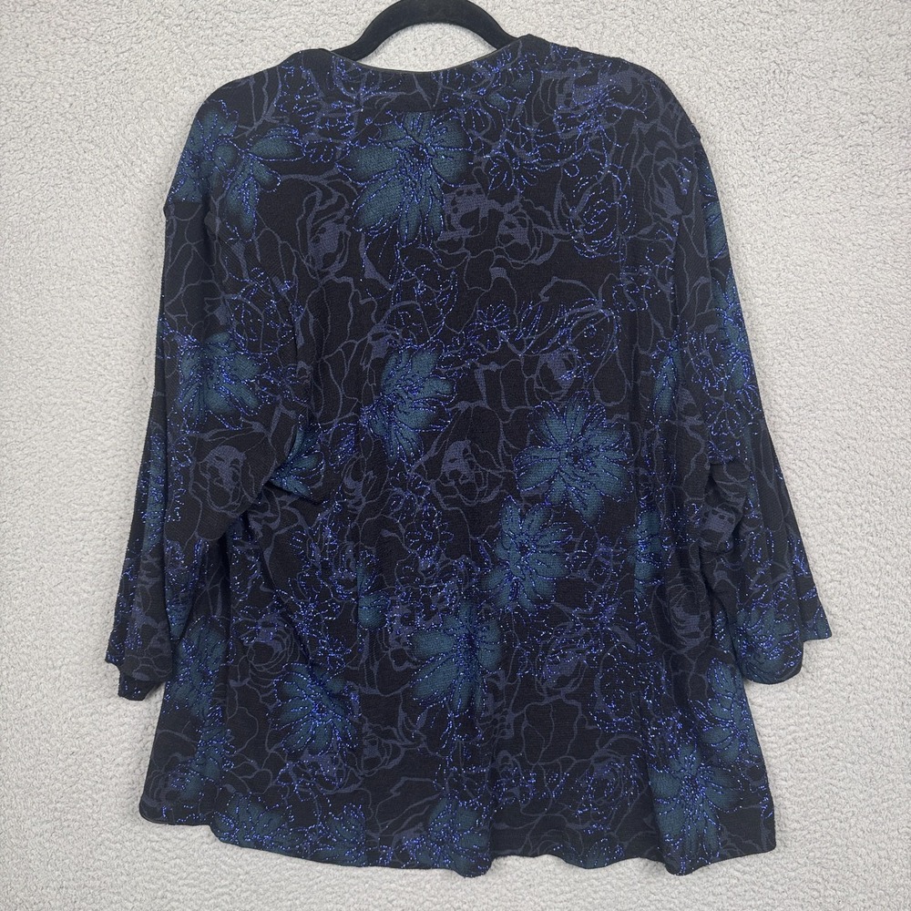 VTG Onyx Nite by Wendye Chiatin Top Womens 2X Glitter Glam Wrap Office Career‎ - Picture 3 of 12